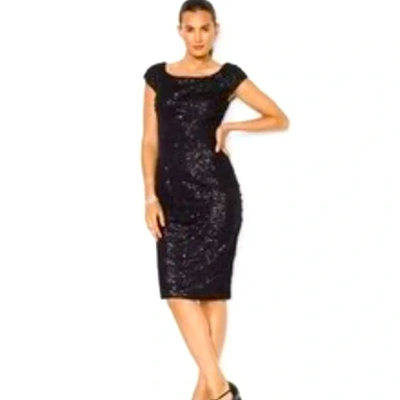 Ralph Lauren | Dresses | Ralph Lauren Black Sequin Cocktail Evening Dress  Size 6 | Poshmark